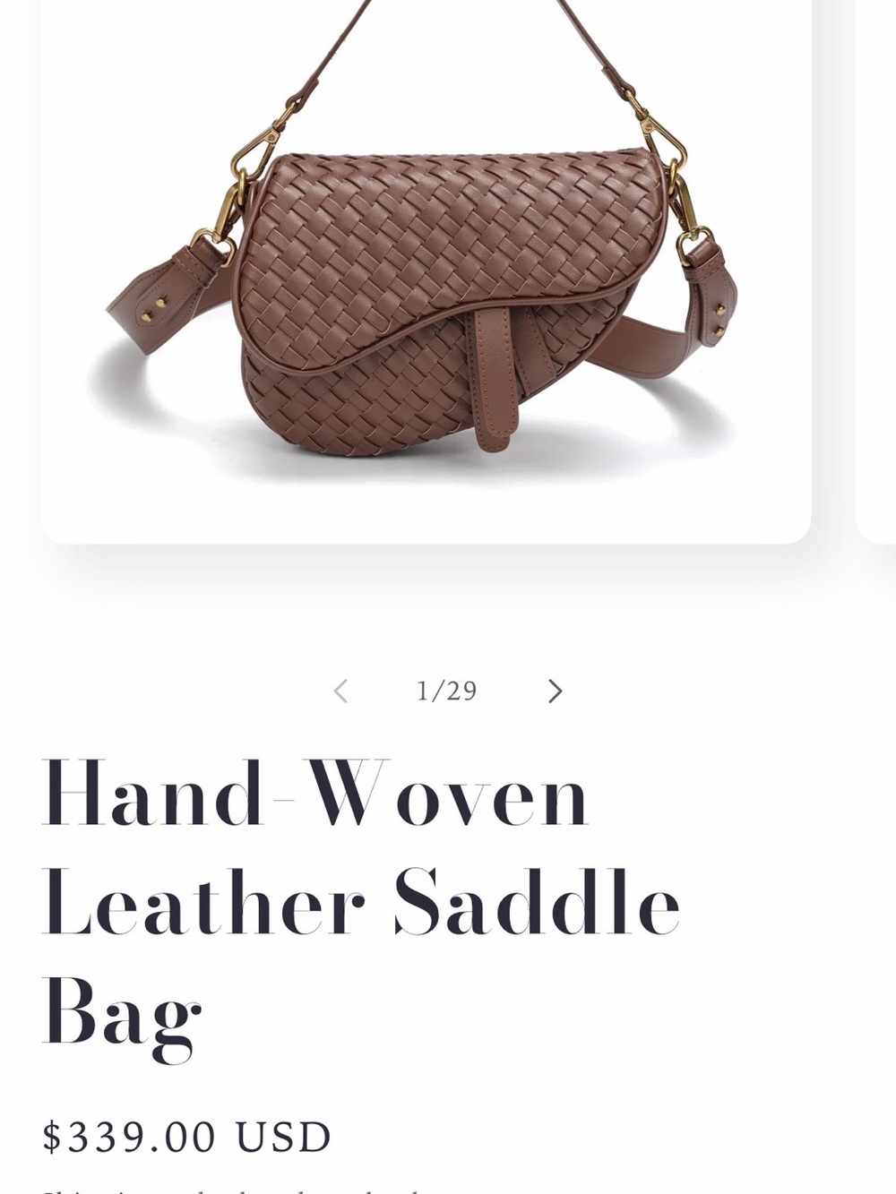 Tiffany and Fred Woven Saddle Crossbody Bag in Brown, NWT and dust bag